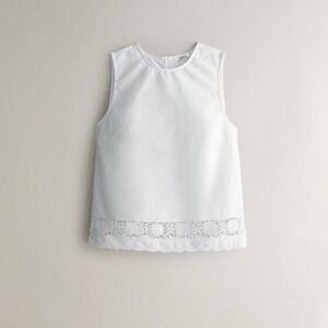 Zara home NWT white sleeveless openwork top 3117/120